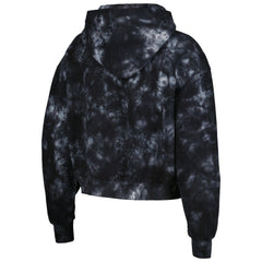 Las Vegas Raiders The Wild Collective Women's Tie-Dye Cropped Pullover Hoodie - Black - NFL