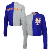 New York Mets Terez Women's Cropped Button-Up Cardigan Near Me