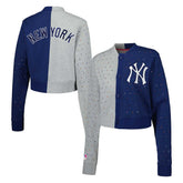 New York Yankees Terez Women's Cropped Button-Up Cardigan Near Me