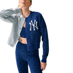 New York Yankees Terez Women's Cropped Button-Up Cardigan Near Me