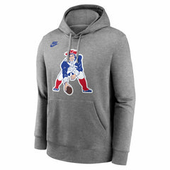 New England Patriots Patriot Pat Club Hoodie - Heather Gray - Nike