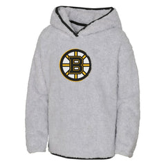 Boston Bruins Girls Youth Ultimate Teddy Fleece Pullover Hoodie - Heather Gray | NHL online