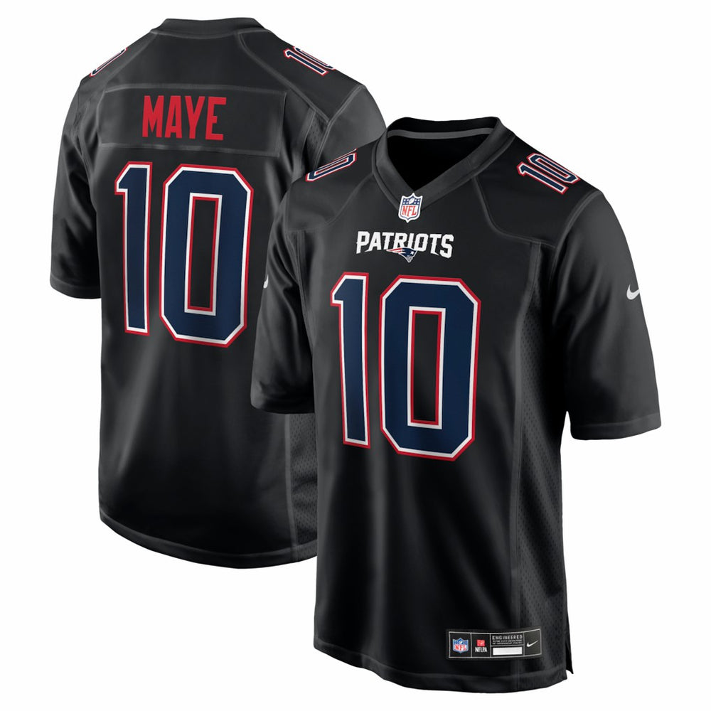 Drake Maye New England Patriots Fashion Game Jersey - Carbon Black - Nike