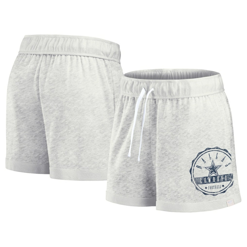 Dallas Cowboys Women's Vintage Badge Shorts - Oatmeal - Fanatics