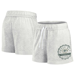 Green Bay Packers Women's Vintage Badge Shorts - Oatmeal - Fanatics