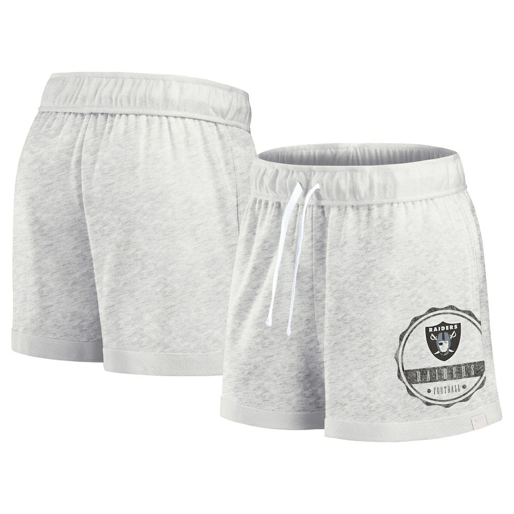Las Vegas Raiders Women's Vintage Badge Shorts - Oatmeal - Fanatics