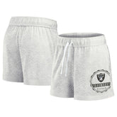 Las Vegas Raiders Women's Vintage Badge Shorts - Oatmeal - Fanatics