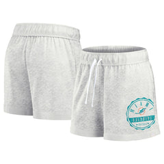Miami Dolphins Women's Vintage Badge Shorts - Oatmeal - Fanatics