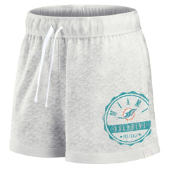 Miami Dolphins Women's Vintage Badge Shorts - Oatmeal - Fanatics