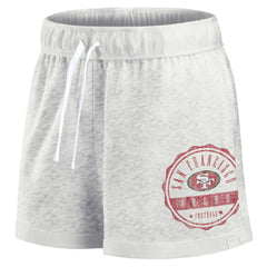 San Francisco 49ers Women's Vintage Badge Shorts - Oatmeal - Fanatics