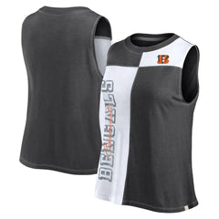 Cincinnati Bengals FanaticsWomen's Script Color Block Tank Top - Black/White - Fanatics