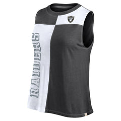 Las Vegas Raiders FanaticsWomen's Script Color Block Tank Top - Black/White - Fanatics
