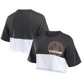 Cincinnati Bengals Women's Boxy Color Split Cropped T-Shirt - Black/White - Fanatics