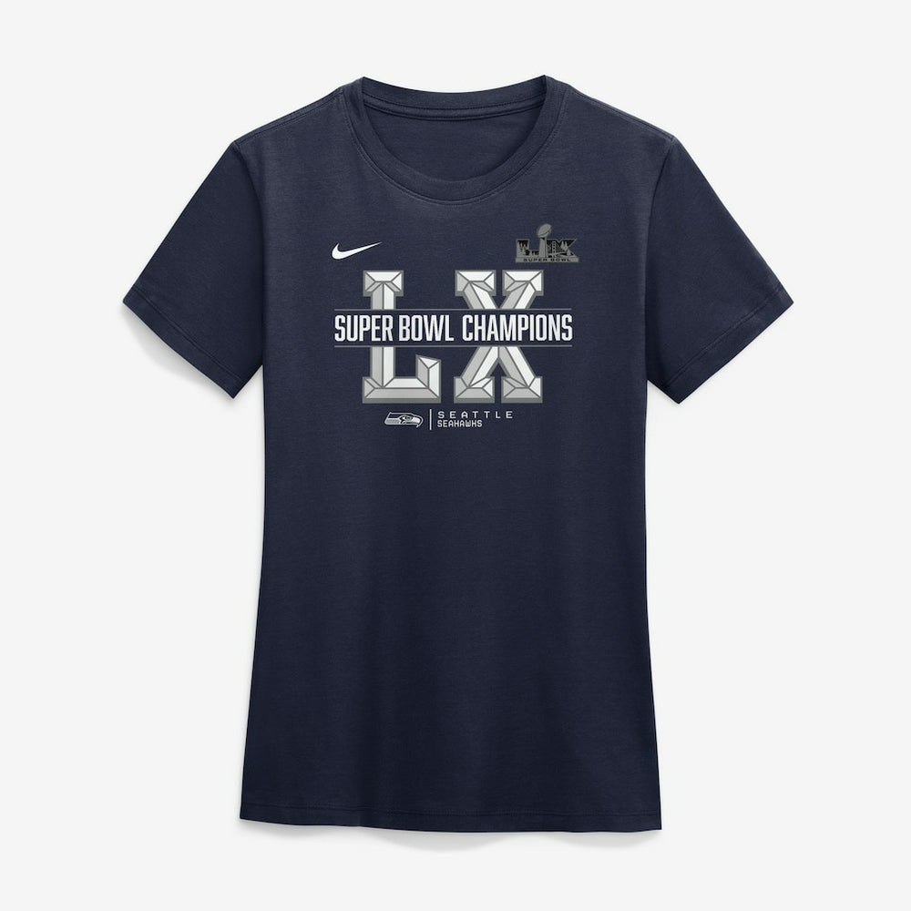Seattle Seahawks Women's Super Bowl LX Champions Sacrifice T-Shirt - College Navy - Nike