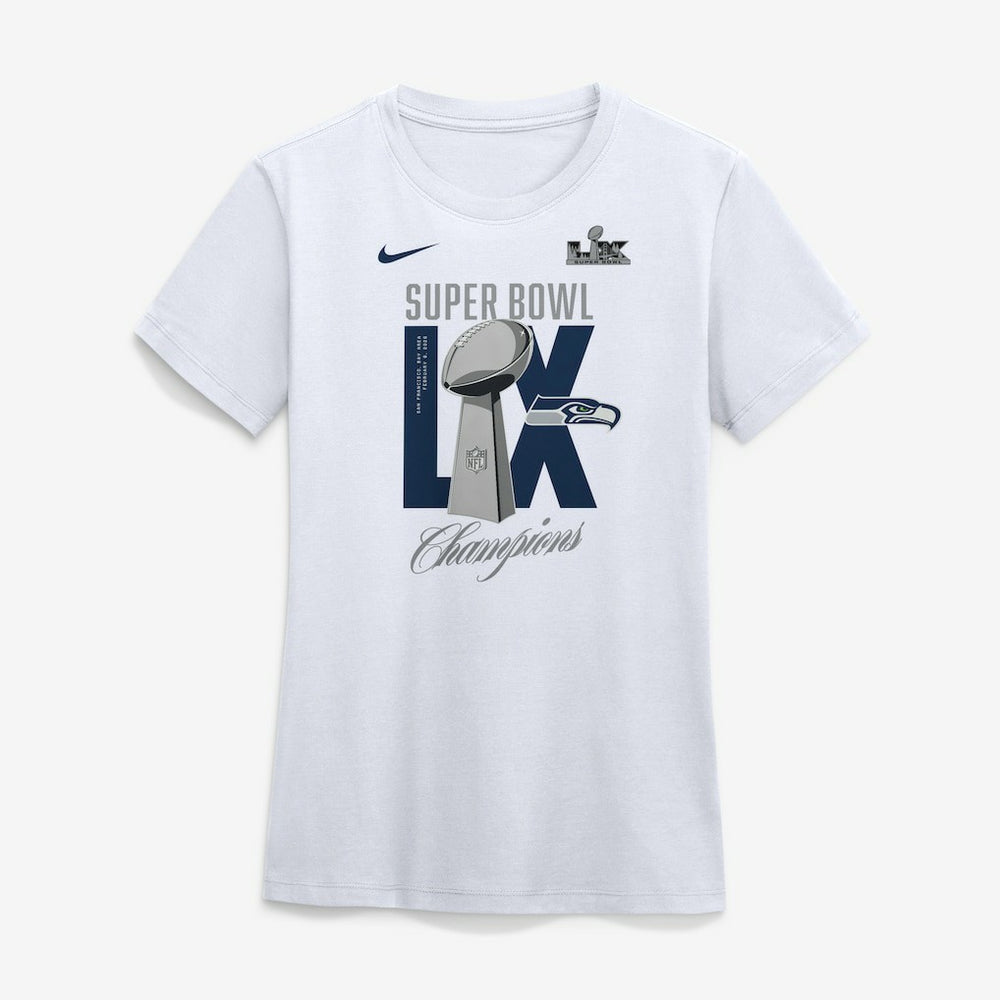 Seattle Seahawks Women's Super Bowl LX Champions Lombardi Trophy T-Shirt - White - Nike