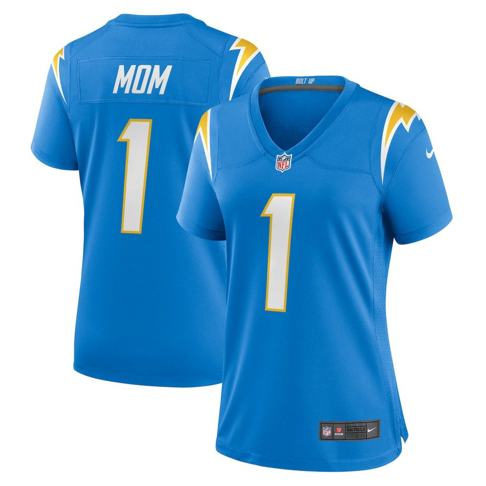 Number 1 Mom Los Angeles Chargers Women's Game Jersey - Powder Blue - Nike
