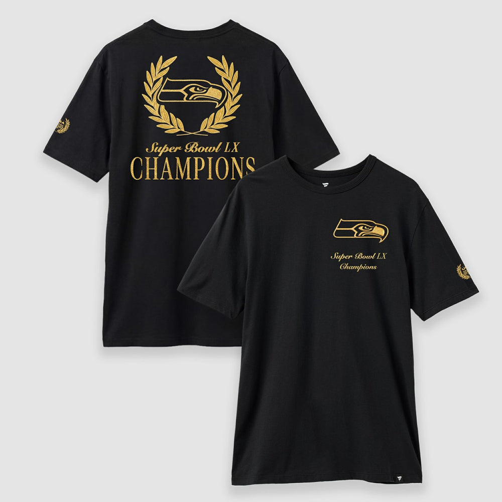 Seattle Seahawks Super Bowl LX Champions USA 250 NFL Gold Standard T-Shirt - Black - Fanatics