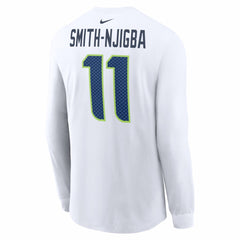 Jaxon Smith-Njigba Seattle Seahawks Super Bowl LX Champions Patch Name & Number Long Sleeve T-Shirt - White - Nike