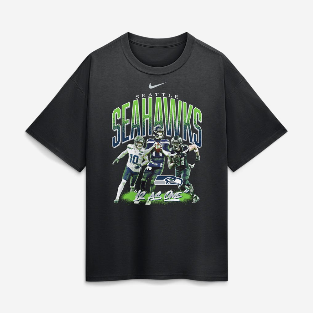 Seattle Seahawks 12 As One Loose T-Shirt - Black - Nike