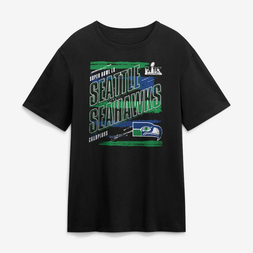 Seattle Seahawks Super Bowl LX Champions Classic Stripes Legacy T-Shirt - Black - Fanatics