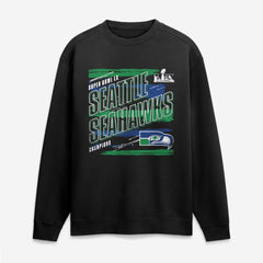 Seattle Seahawks Super Bowl LX Champions Classic Stripes Legacy Fleece Sweatshirt - Black - Fanatics