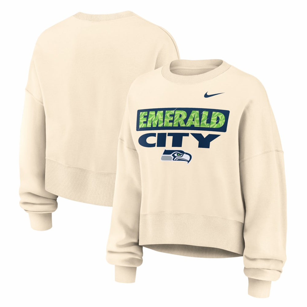 Seattle Seahawks Women's Deep Threat Phoenix Sweatshirt - Natural - Nike