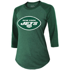 Ahmad Sauce Gardner New York Jets Majestic Threads Women's Player Name & Number Tri-Blend 3/4-Sleeve Fitted T-Shirt - Green - NFL