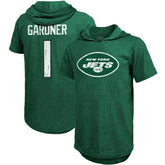 Ahmad Sauce Gardner New York Jets Majestic Threads Player Name & Number Tri-Blend Hoodie T-Shirt - Heather Green - NFL