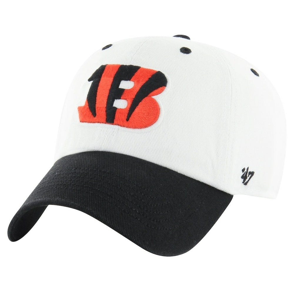 Cincinnati Bengals '47 Double Header Diamond Clean Up Adjustable Hat - White/Black - 47 brand