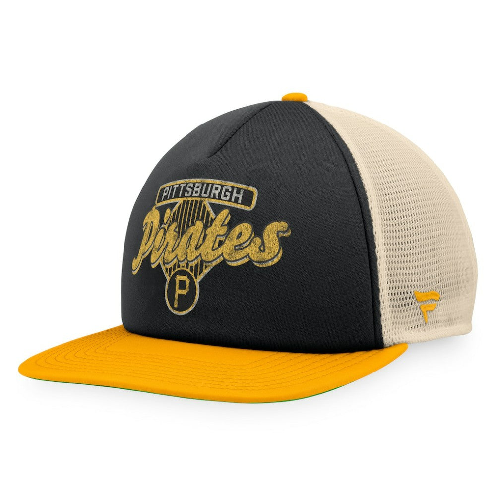 Pittsburgh Pirates Fanatics Cooperstown Collection Talley Foam Trucker Snapback Hat for sale