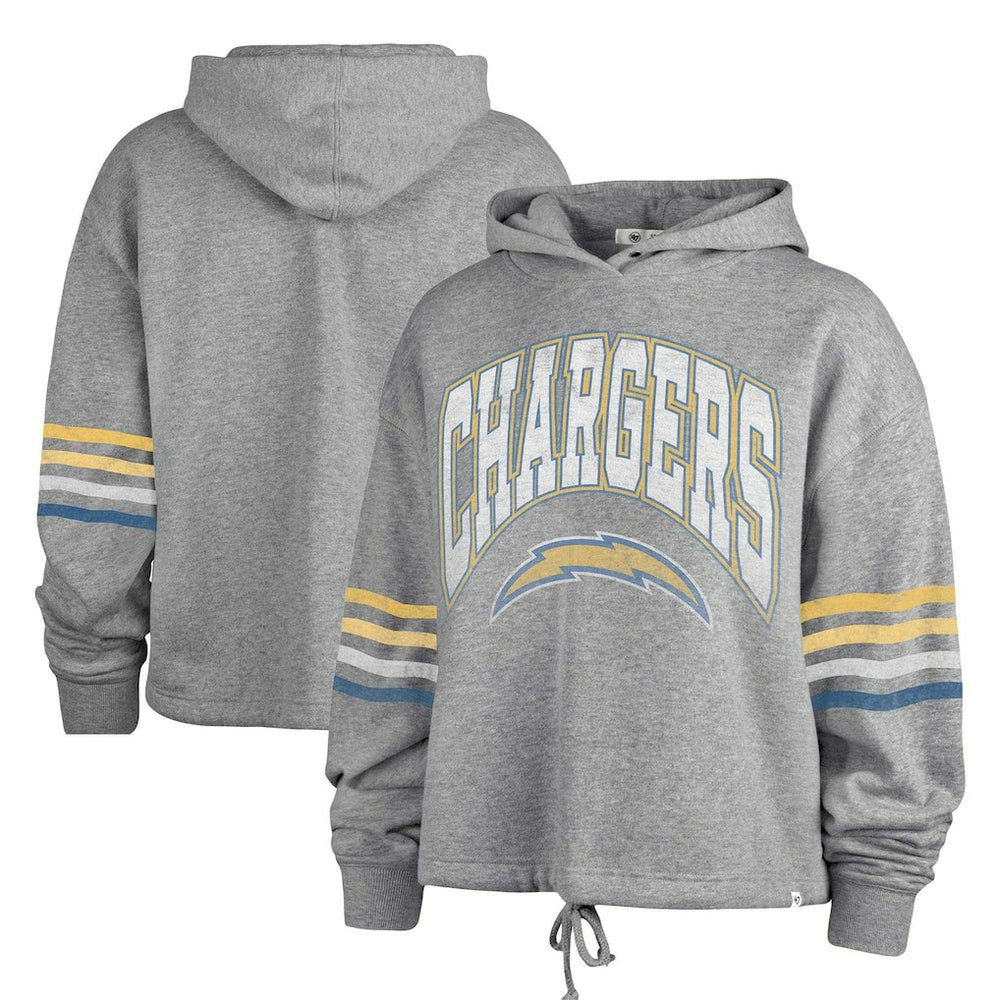 Los Angeles Chargers '47 Women's Upland Bennett Pullover Hoodie - Heather Gray - 47 brand