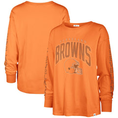 Cleveland Browns '47 Women's Tom Cat Lightweight Long Sleeve T-Shirt - Orange - 47 brand