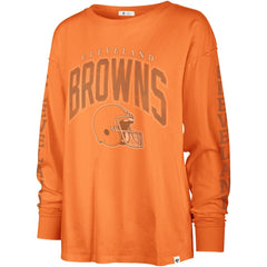 Cleveland Browns '47 Women's Tom Cat Lightweight Long Sleeve T-Shirt - Orange - 47 brand