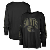 New Orleans Saints '47 Women's Tom Cat Lightweight Long Sleeve T-Shirt - Black - 47 brand