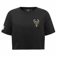 Milwaukee Bucks Pro Standard Women's Holiday Glam Boxy T-Shirt Black