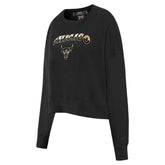 Chicago Bulls Pro Standard Women's Glam Cropped Pullover Sweatshirt - Black