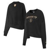 Brooklyn Nets Pro Standard Women's Glam Cropped Pullover Sweatshirt - Black