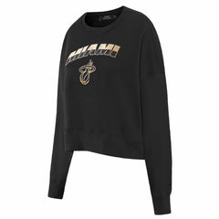 Miami Heat Pro Standard Women's Glam Cropped Pullover Sweatshirt - Black