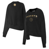 Toronto Raptors Pro Standard Women's Glam Cropped Pullover Sweatshirt - Black