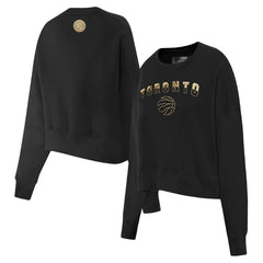 Toronto Raptors Pro Standard Women's Glam Cropped Pullover Sweatshirt - Black