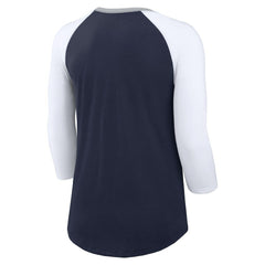 Dallas Cowboys Women's Knockout Arch Raglan Tri-Blend 3/4-Sleeve T-Shirt - Navy/White - Nike