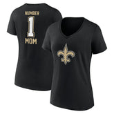 New Orleans Saints Women's Mother's Day V-Neck T-Shirt - Black - Fanatics