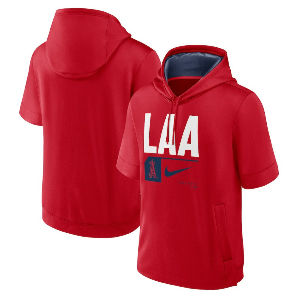 Los Angeles Angels Nike Tri Code Lockup Short Sleeve Pullover Hoodie for sale