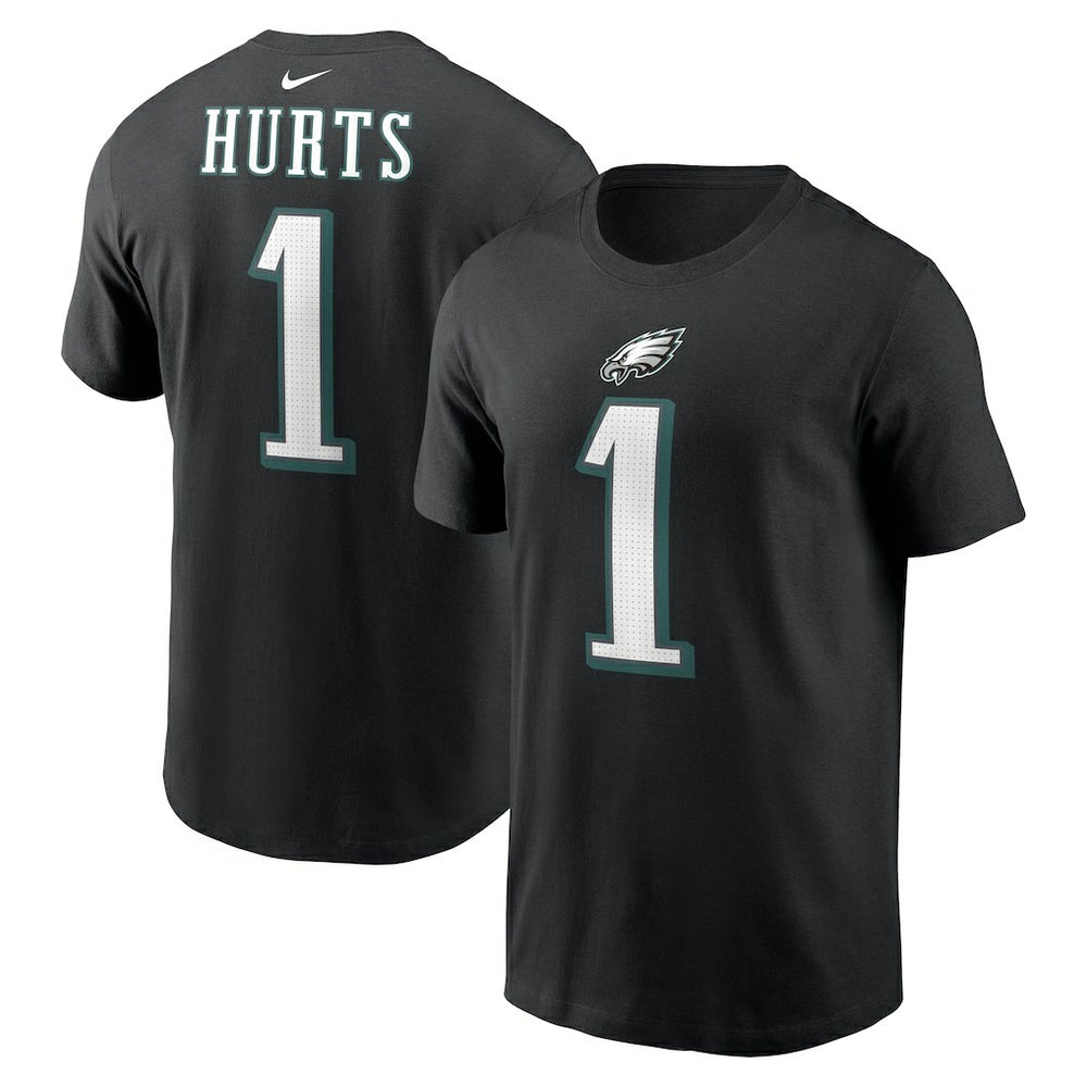 Jalen Hurts Philadelphia Eagles Player Name & Number T-Shirt - Black - Nike