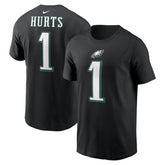 Jalen Hurts Philadelphia Eagles Player Name & Number T-Shirt - Black - Nike