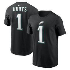 Jalen Hurts Philadelphia Eagles Player Name & Number T-Shirt - Black - Nike