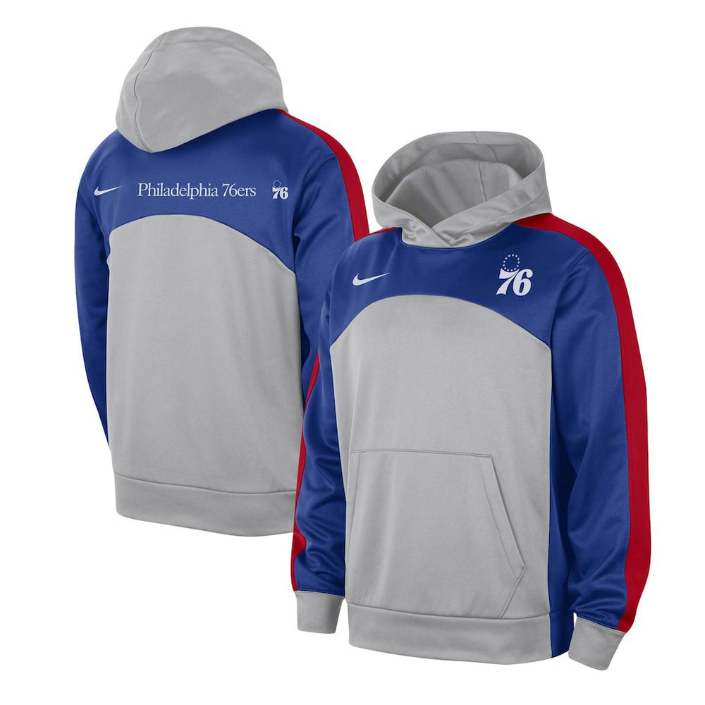 Nike Philadelphia 76ers Authentic Starting Five Force Performance Pullover Hoodie Gray/Royal