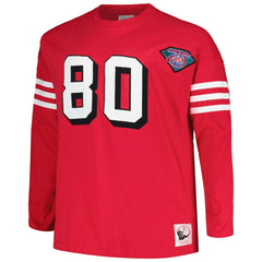 Jerry Rice San Francisco 49ers Big & Tall Cut & Sew Player Name & Number Long Sleeve T-Shirt - Scarlet - Mitchell & Ness