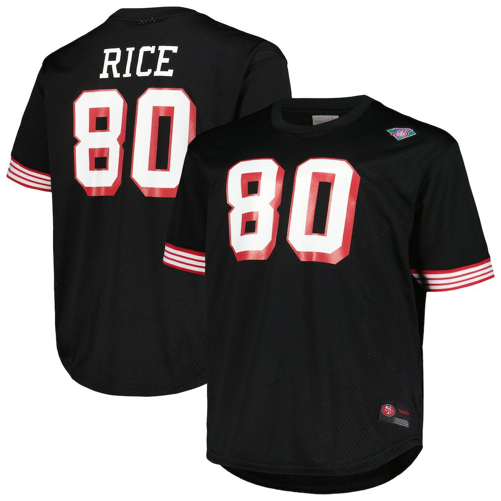 Jerry Rice San Francisco 49ers Big & Tall Mesh Player Name & Number Top - Black - Mitchell & Ness