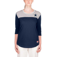 Dallas Cowboys New Era Women's 3/4 Sleeve T-Shirt - Navy - NFL